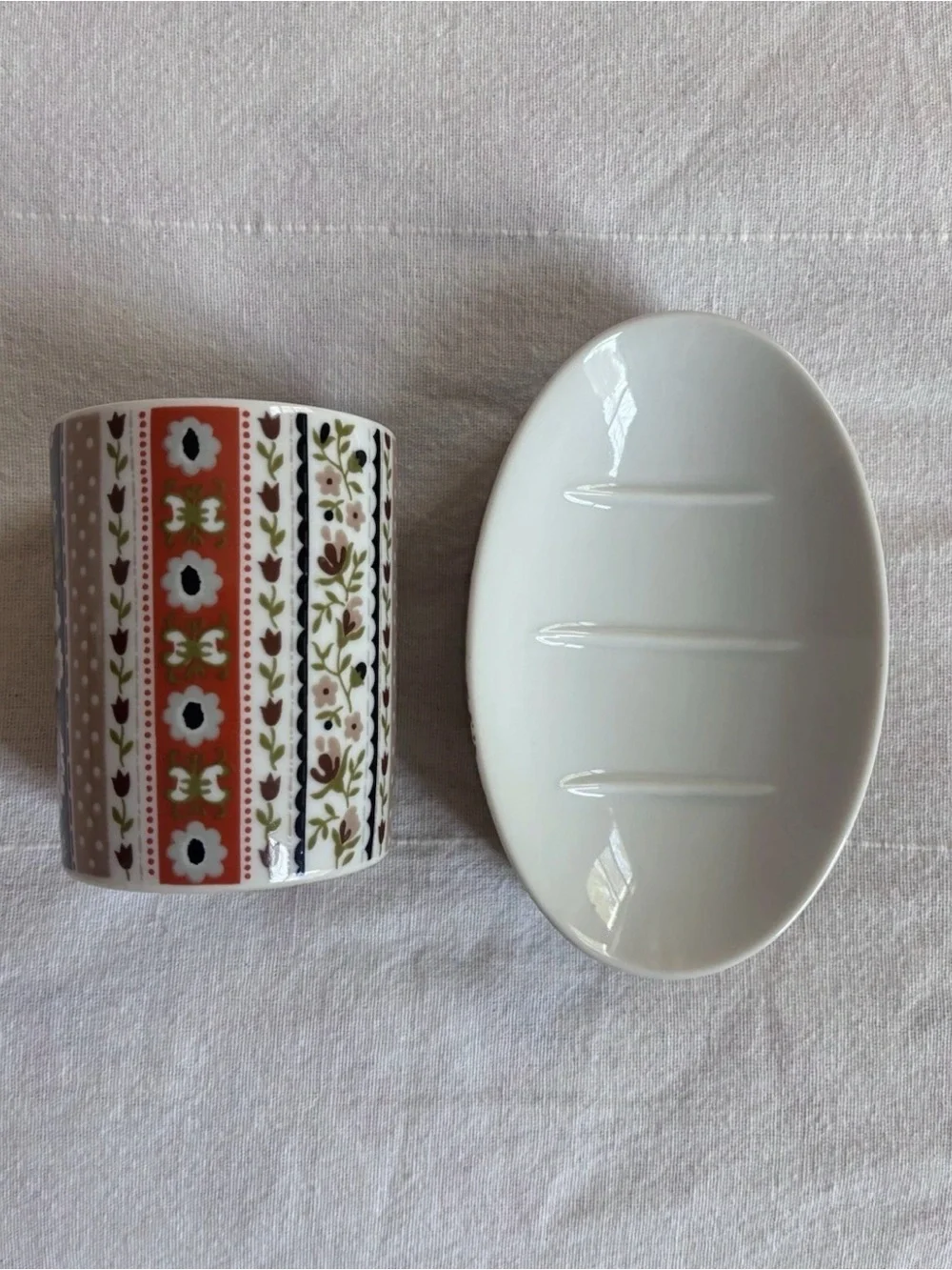 Vintage Bathroom Groovy Cup Soap Dish Set 1970’s Aesthetic Retro Japan Boho